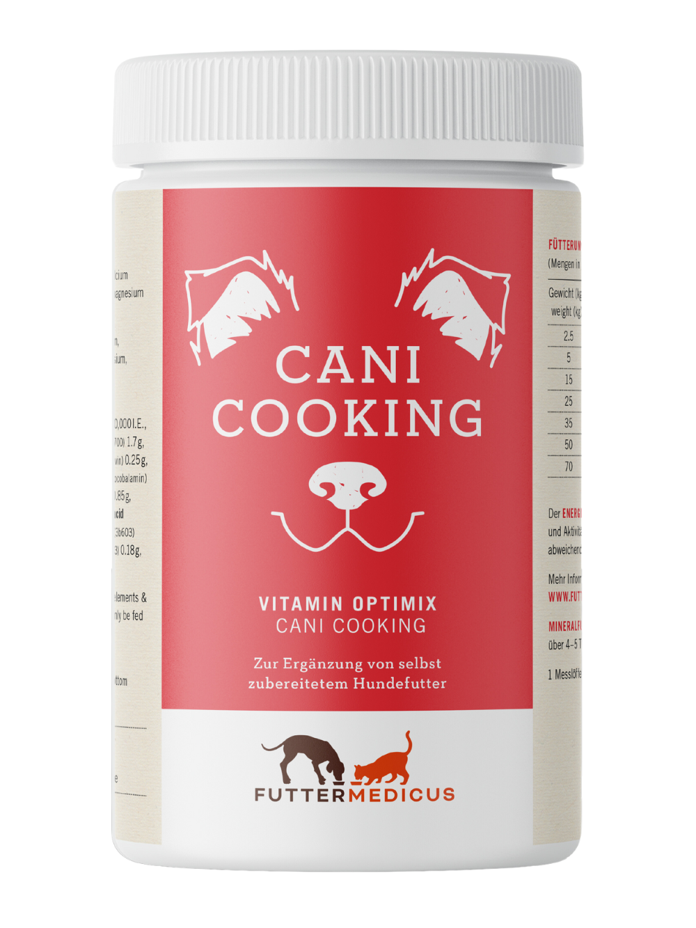 Futtermedicus | Vitamin Optimix Cani Cooking 250 g | Futterzusatz für selbst gekochtes Hundefutter