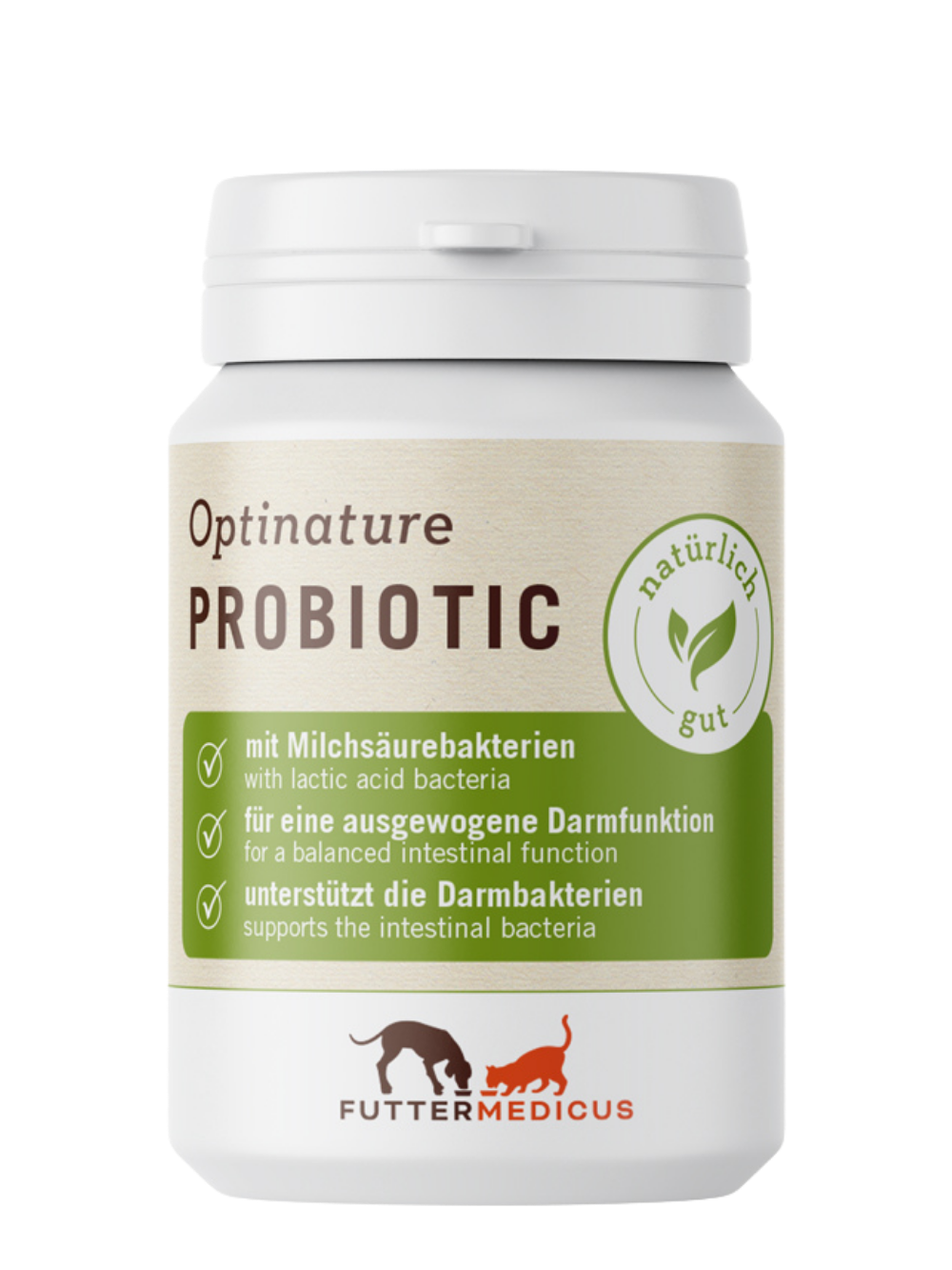 Futtermedicus | Optinature Probiotic 120 Kapseln I Probiotikum für Hunde und Katzen